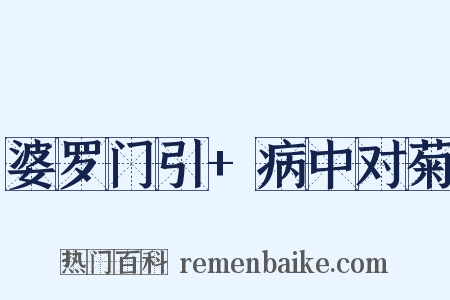 婆罗门引+病中对菊是什么意思的图片